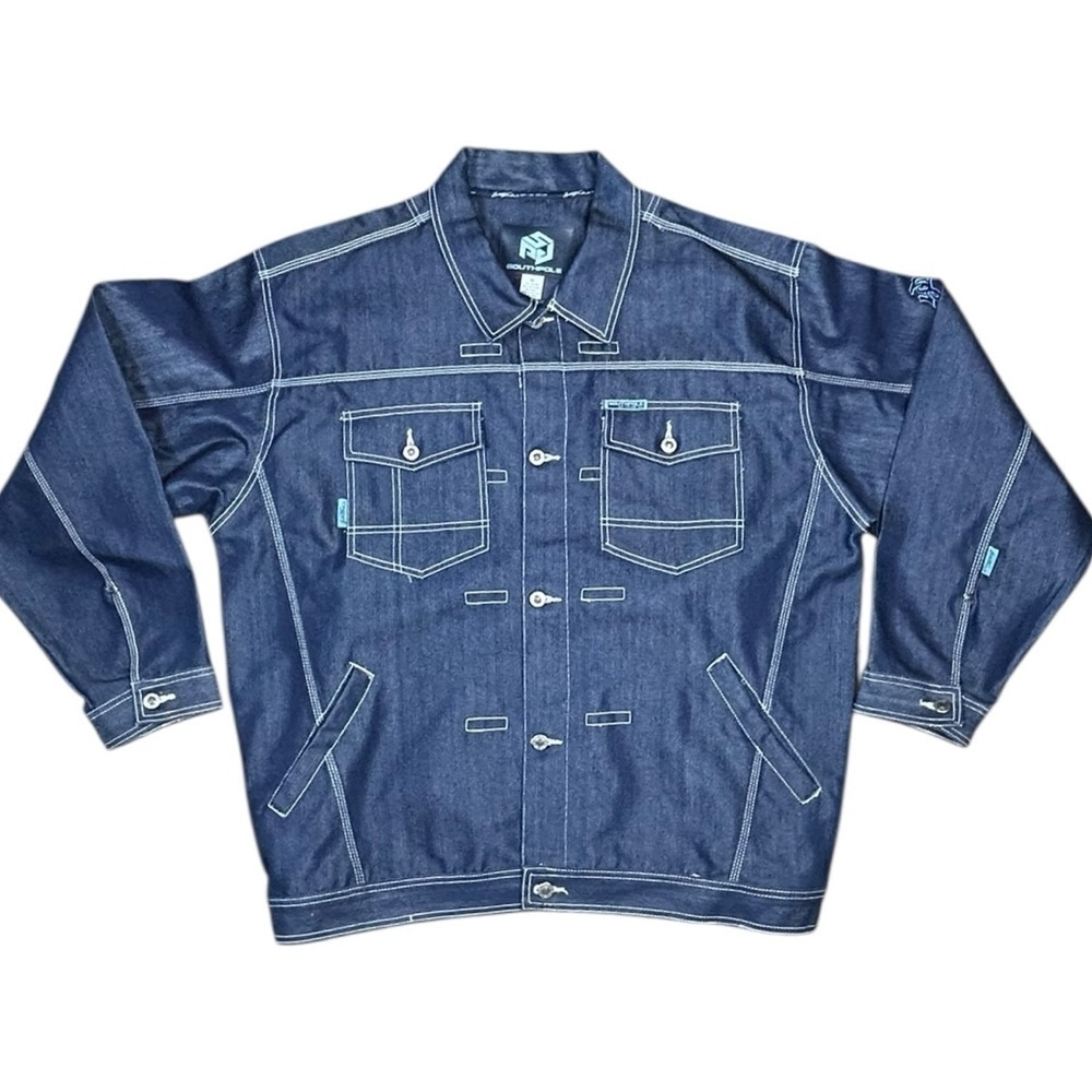 Y2K Southpole Denim Jacket 2XL Skater Streetwear Retro Hip Hop Urban Baggy Fit